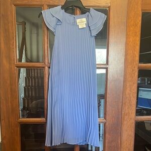 Periwinkle Pleated Girls Dress